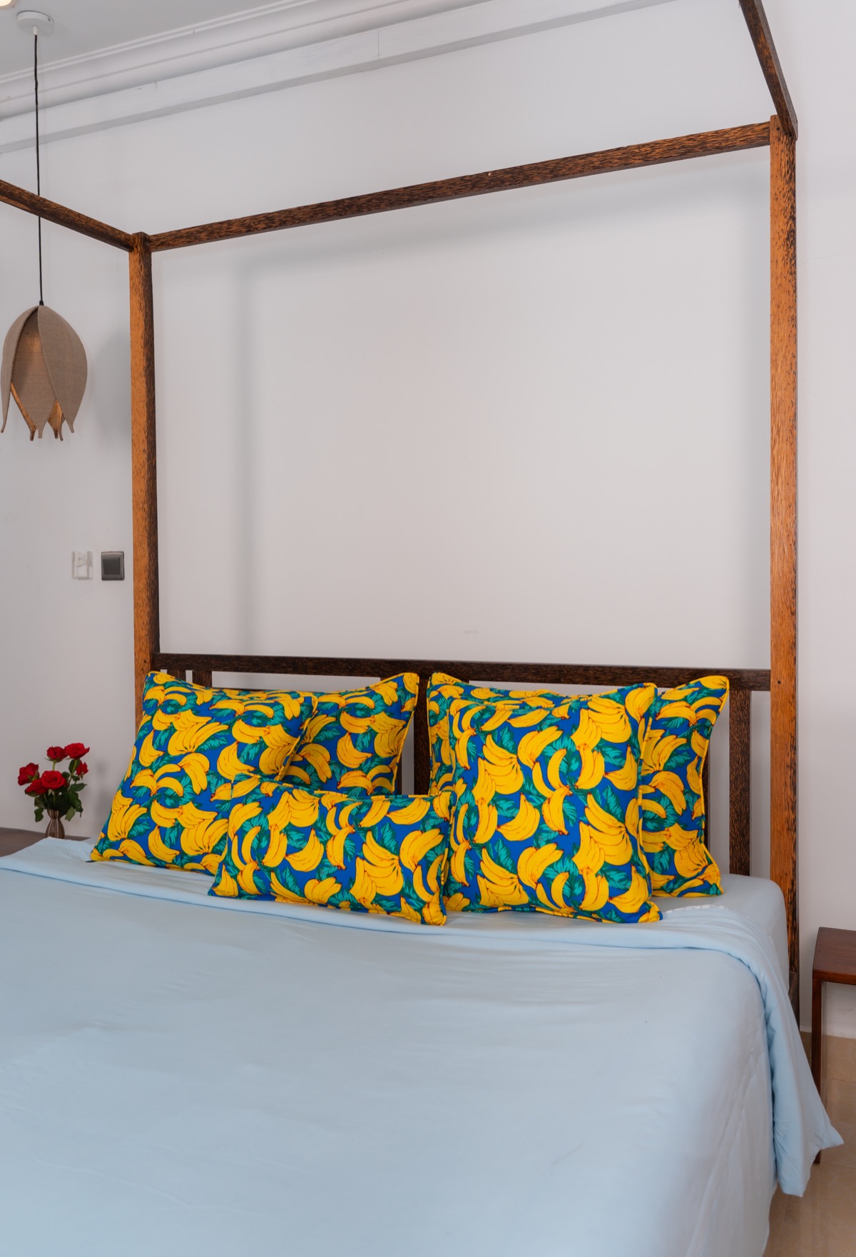 Banana print bed pillows