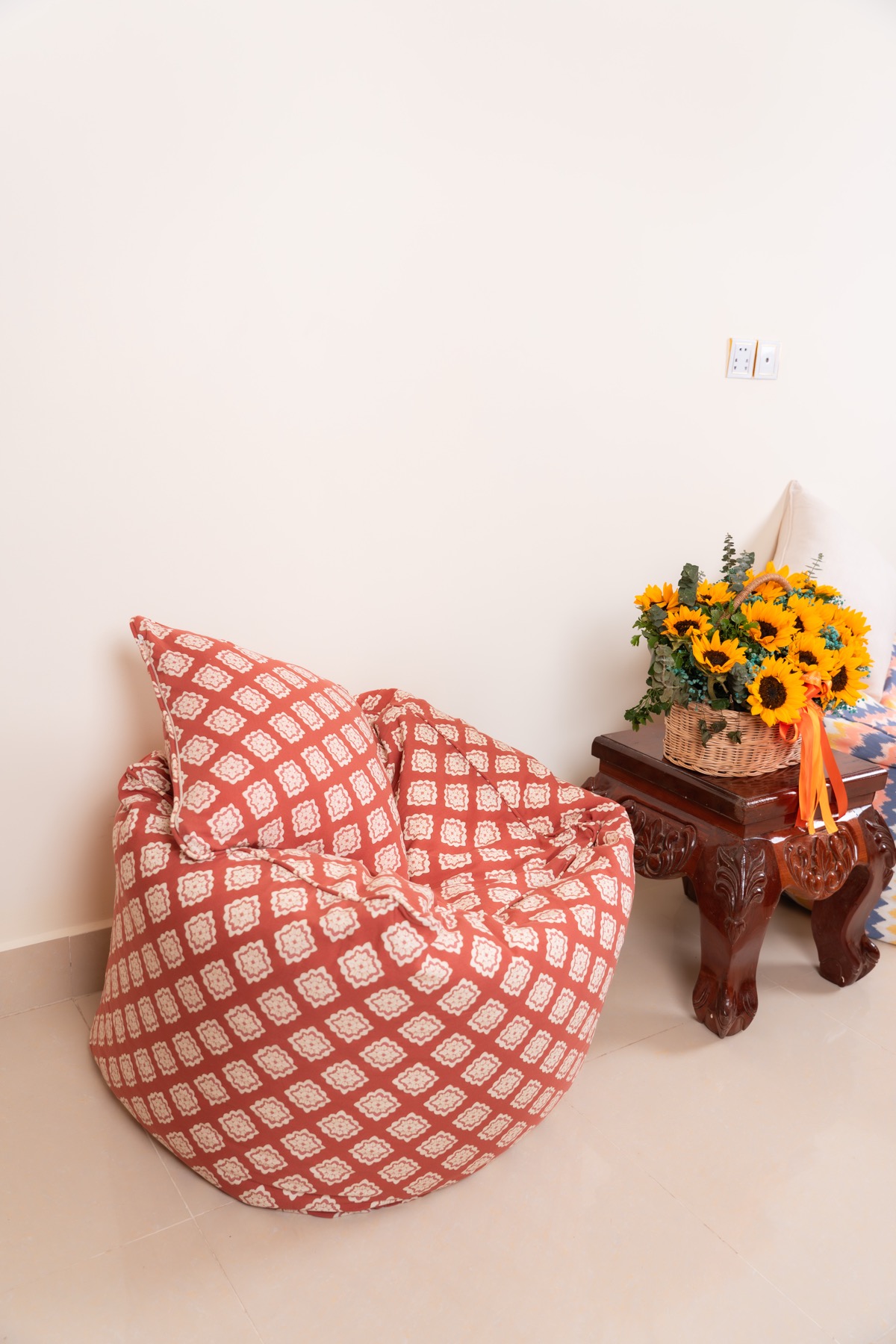 Red diamond bean bag